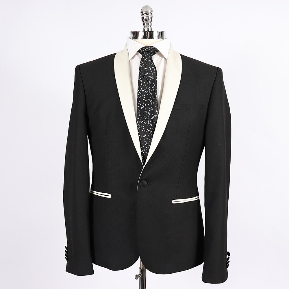 ASOS Tuxedo Dinner Jacket Slim Mens 40 Black